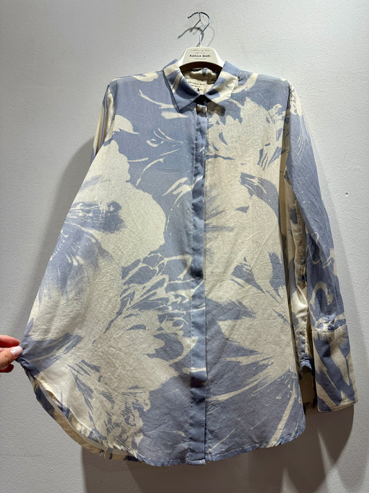 ALESSIA SANTI - Camicia fantasia floreale, Azzurro
