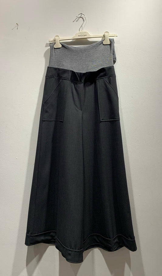 ALESSIA SANTI - Pantalone palazzo con fascia, Antracite