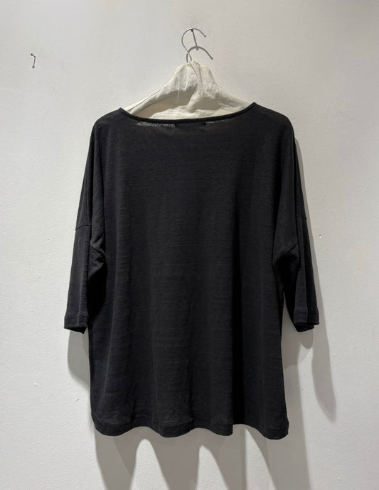 MAMA B - Maglia Agosto L in lino, Antracite