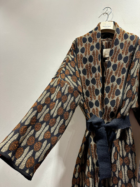 ALESSIA SANTI - Cappotto lungo fantasia con inserti in lurex