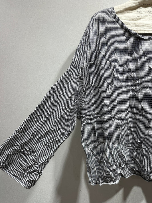 KNIT KNIT - T-shirt stropicciata riga piccola