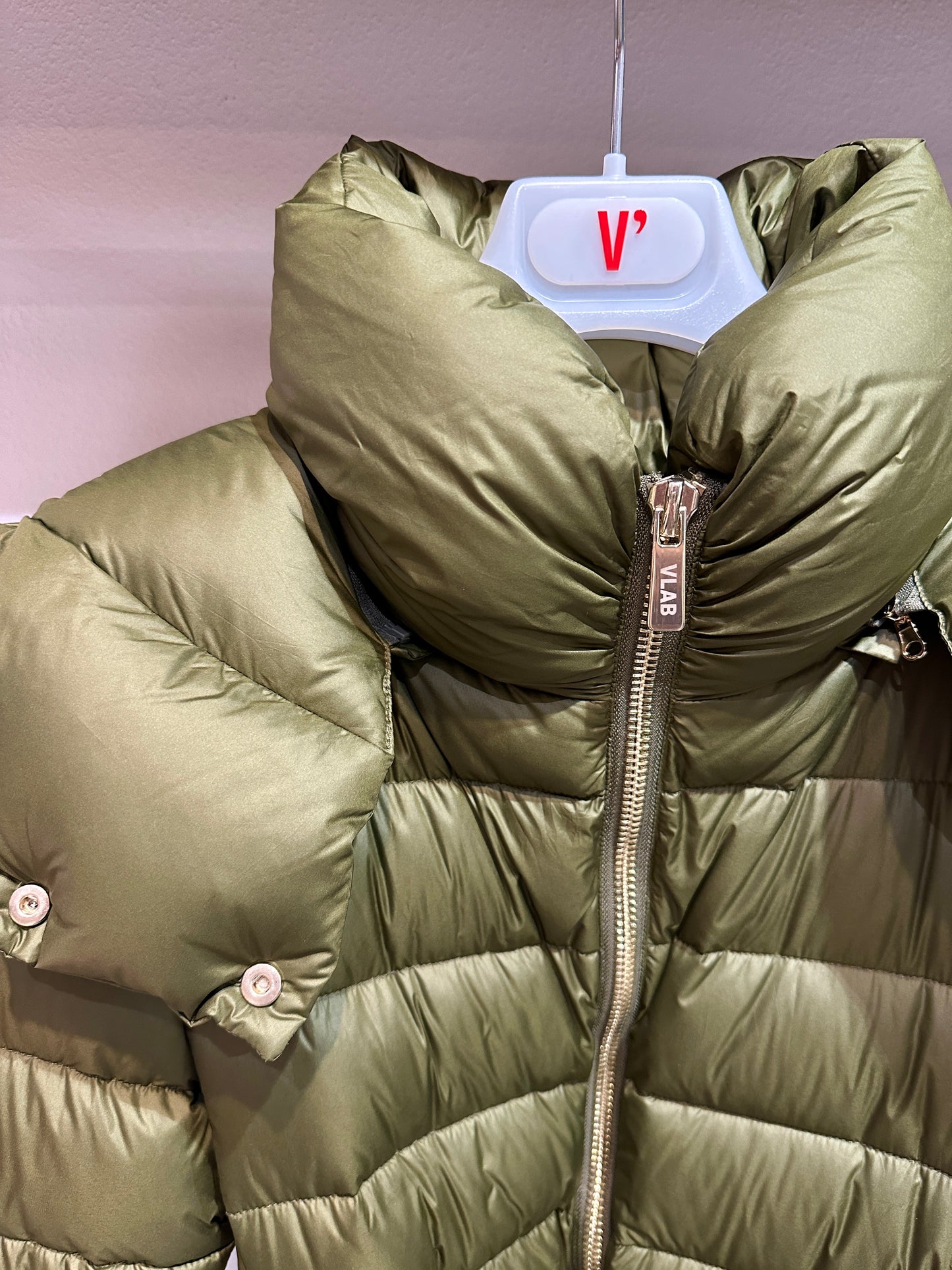 VLAB - Piumino con cintura, Verde