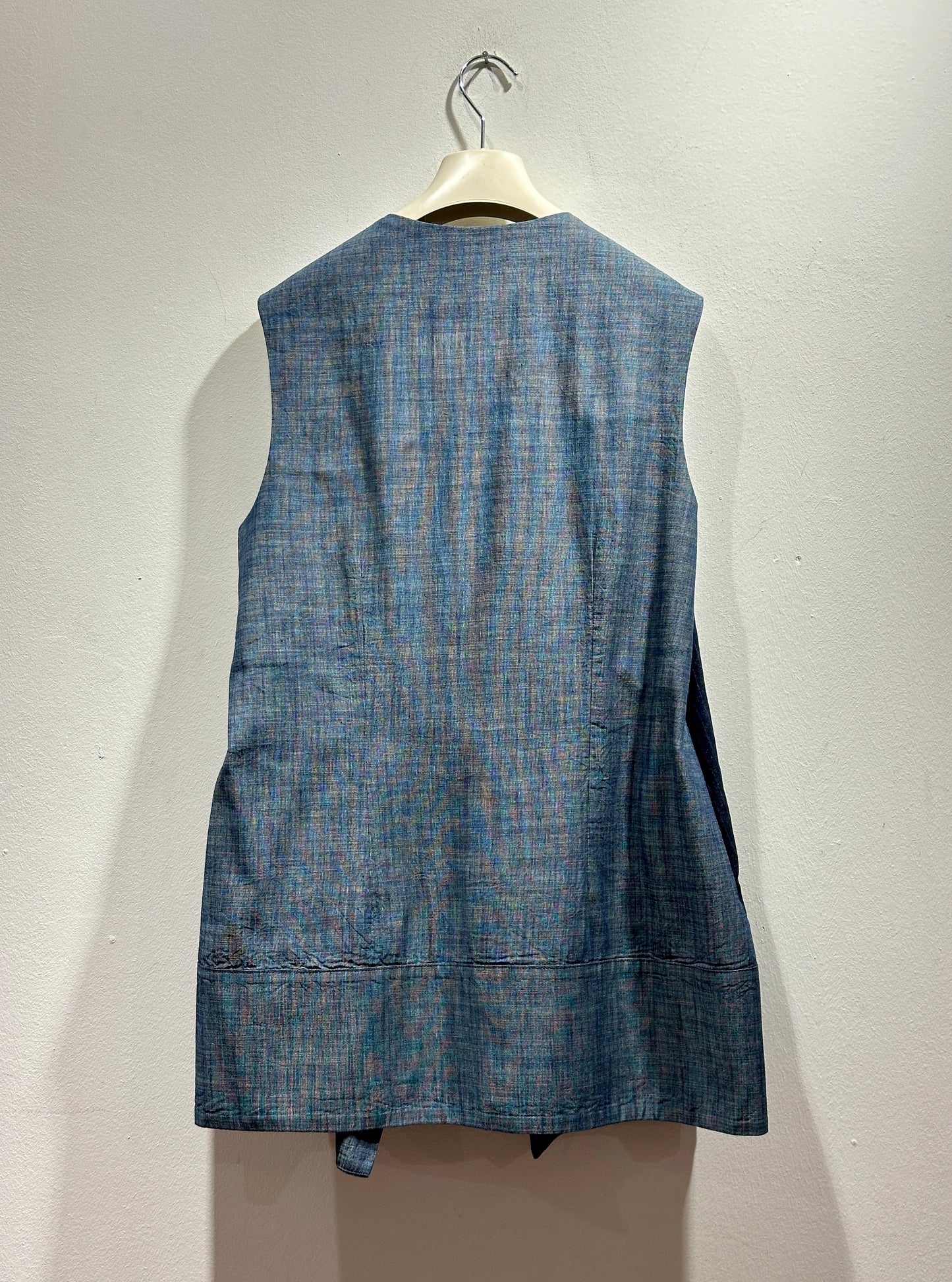 ALESSIA SANTI - Gilet lungo in cotone, Blu