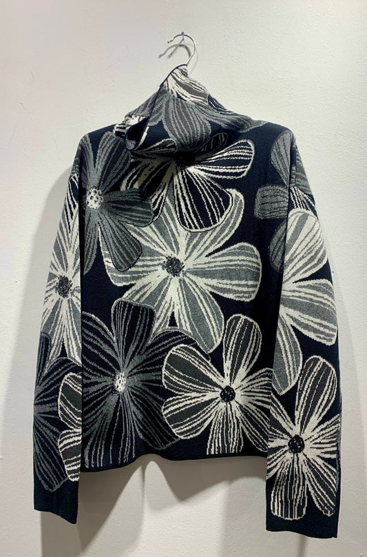 ALESSIA SANTI - Dolcevita stampa floreale, Nero