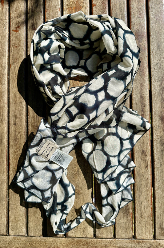 ALESSIA SANTI - Sciarpa stampa a cerchi, Nero