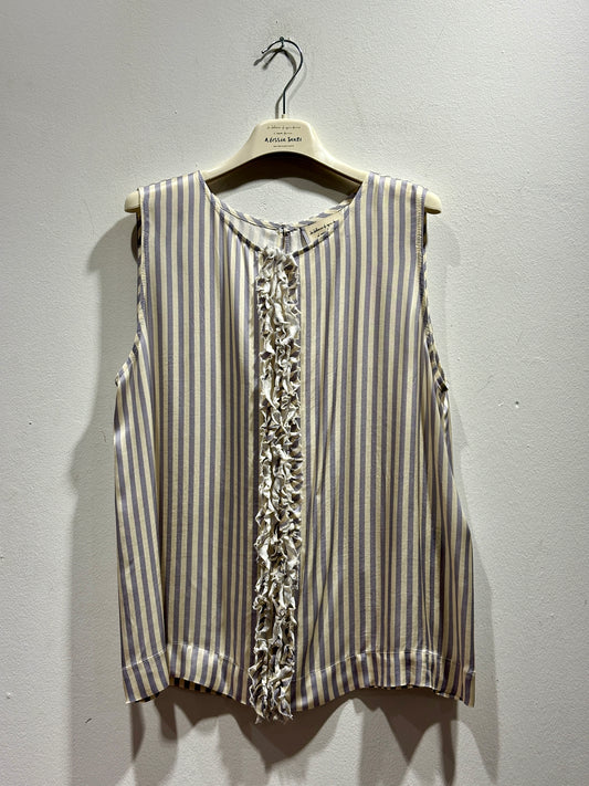 ALESSIA SANTI - Canotta rouches, riga Lilla