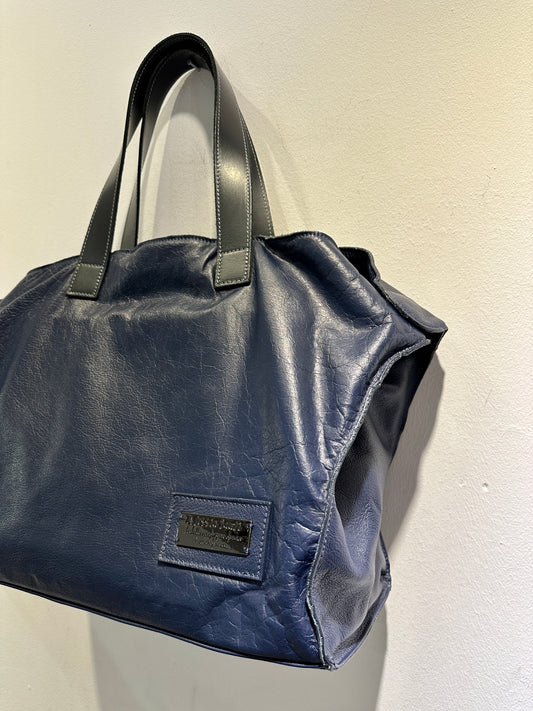 ALESSIA SANTI - Borsa Pelle Blu Notte