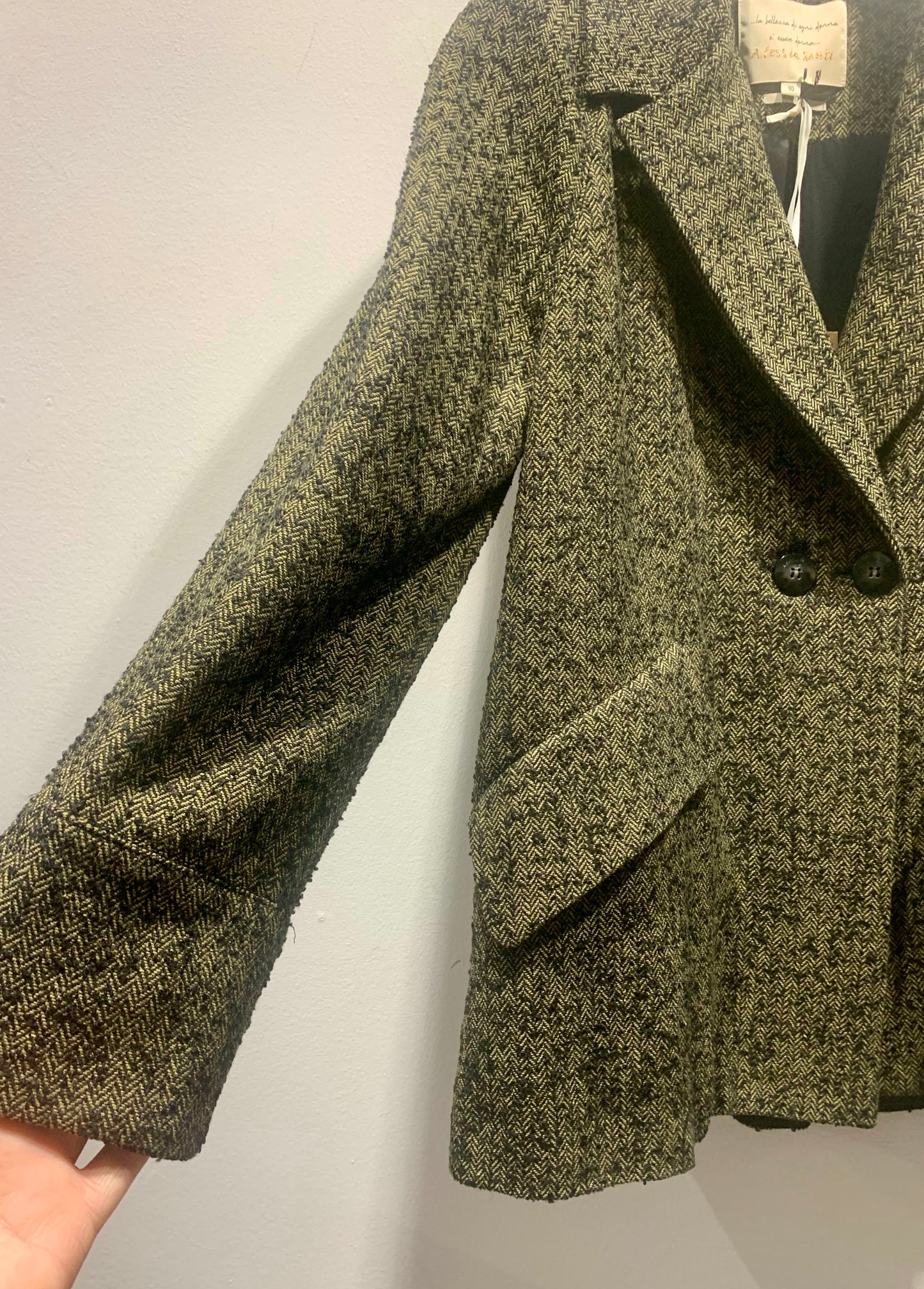 ALESSIA SANTI - Giacca caban spigato, Verde