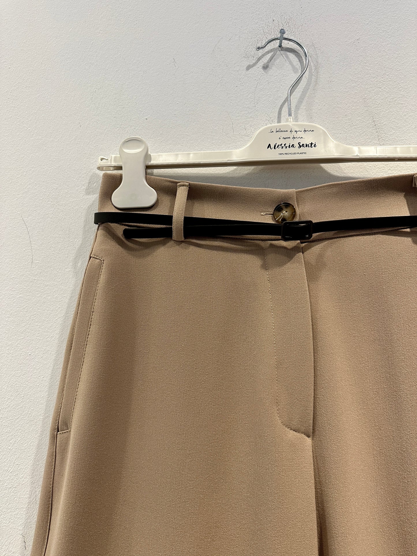 ALESSIA SANTI - Pantalone con cintura, Beige