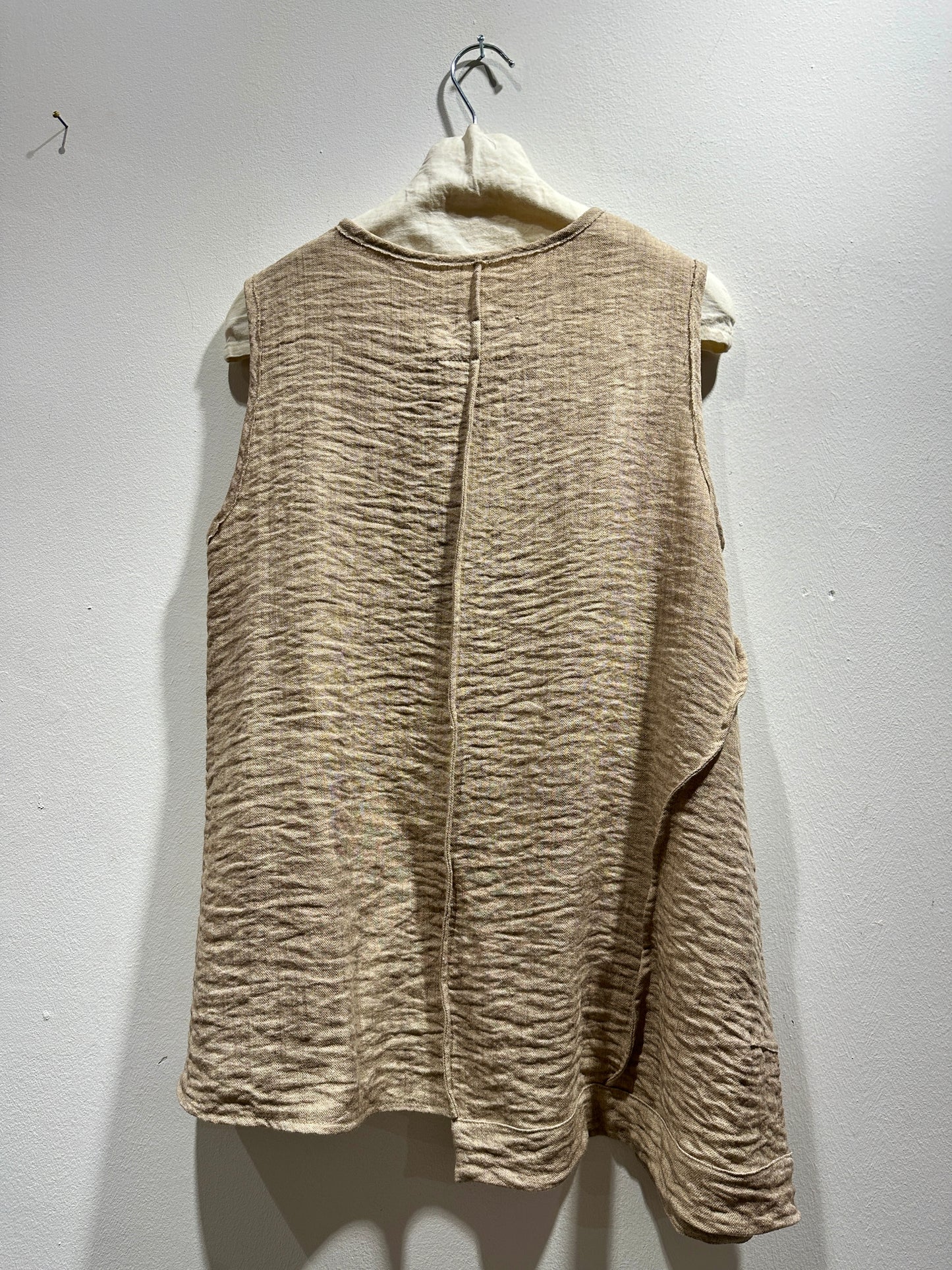 TADASHI - Canotta tasche nervature, Beige