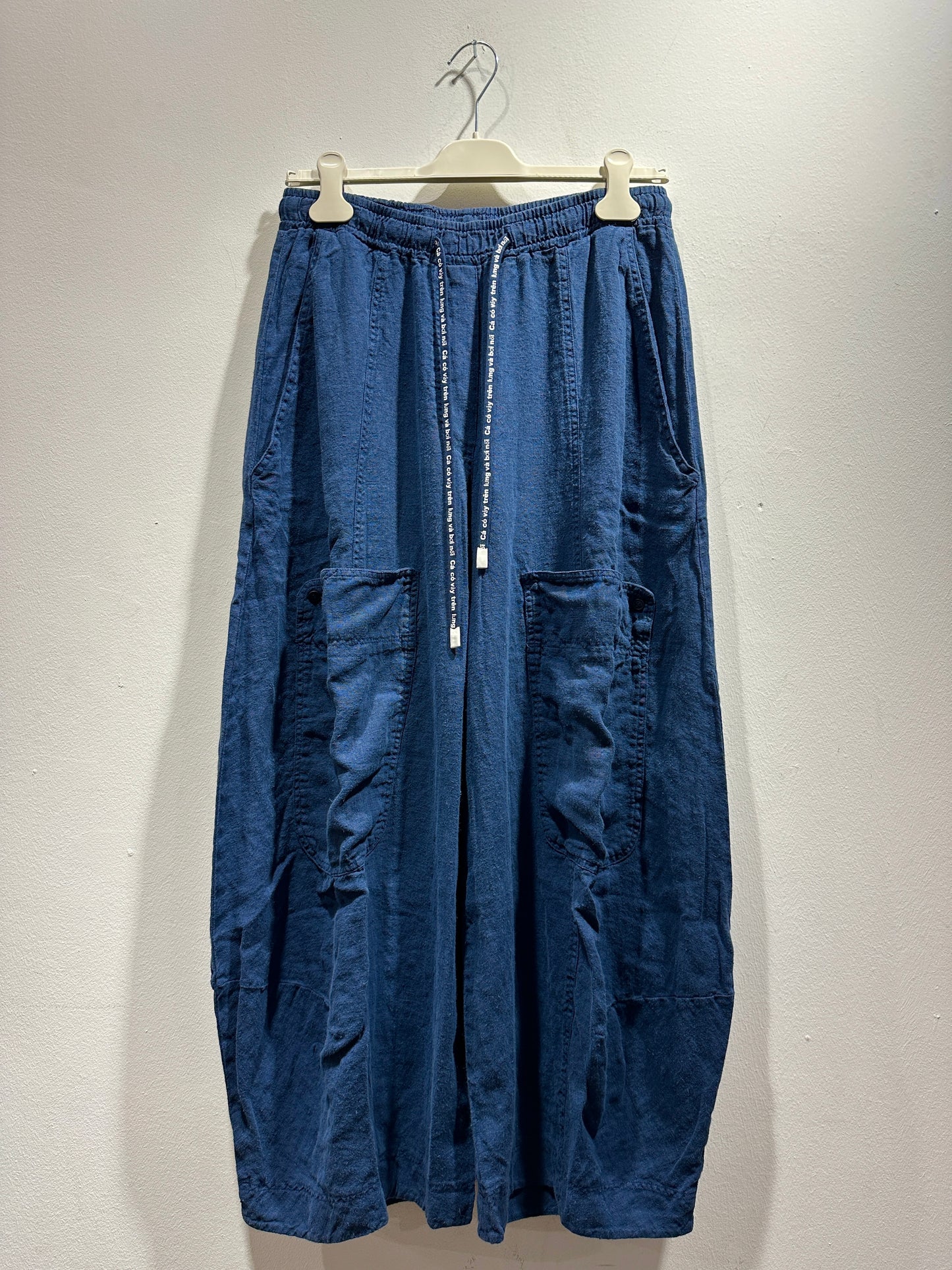 RUNDHOLZ - Pantalone balloon in lino, Navy