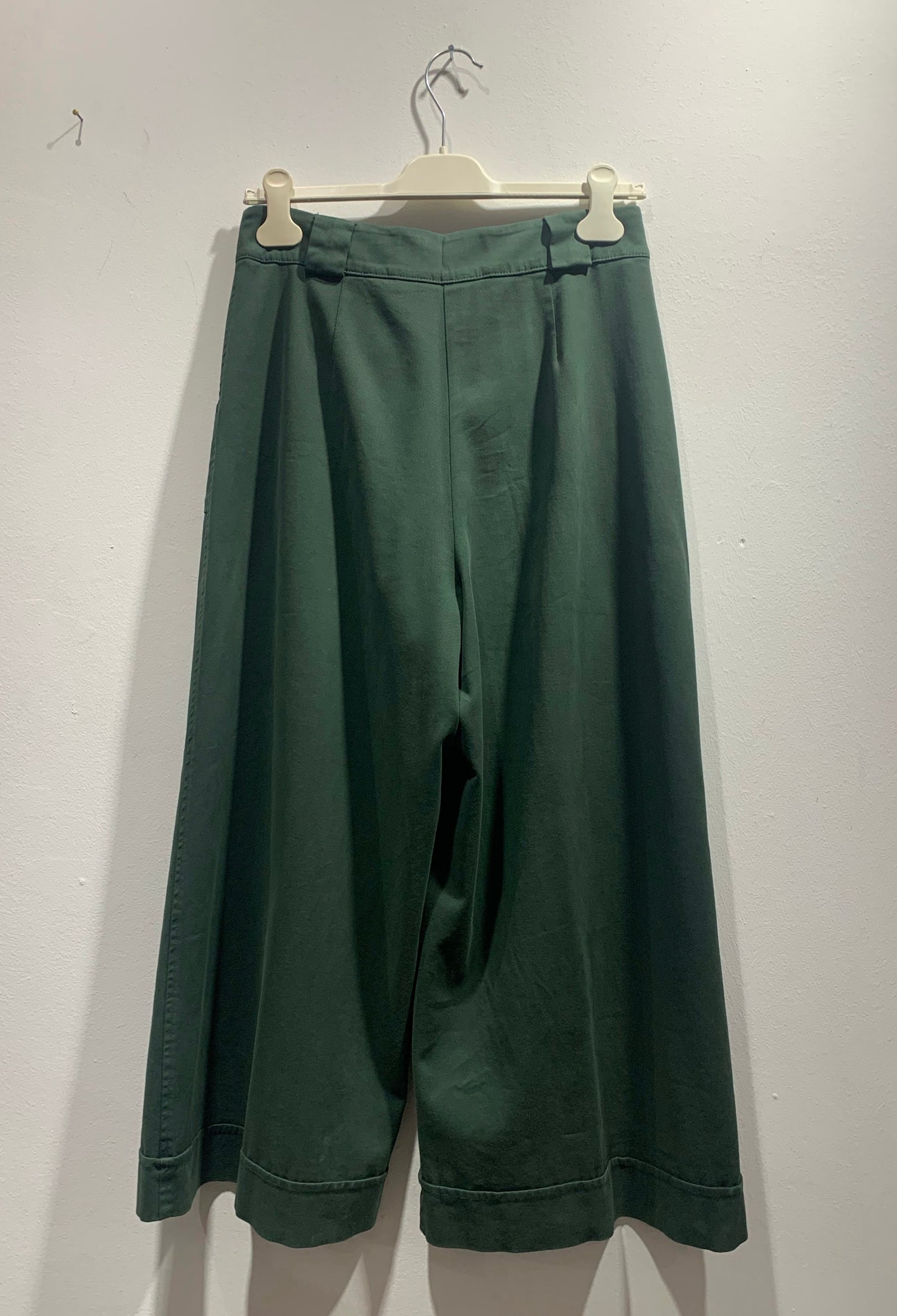 ALESSIA SANTI - Pantalone a palazzo in cotone, Verde
