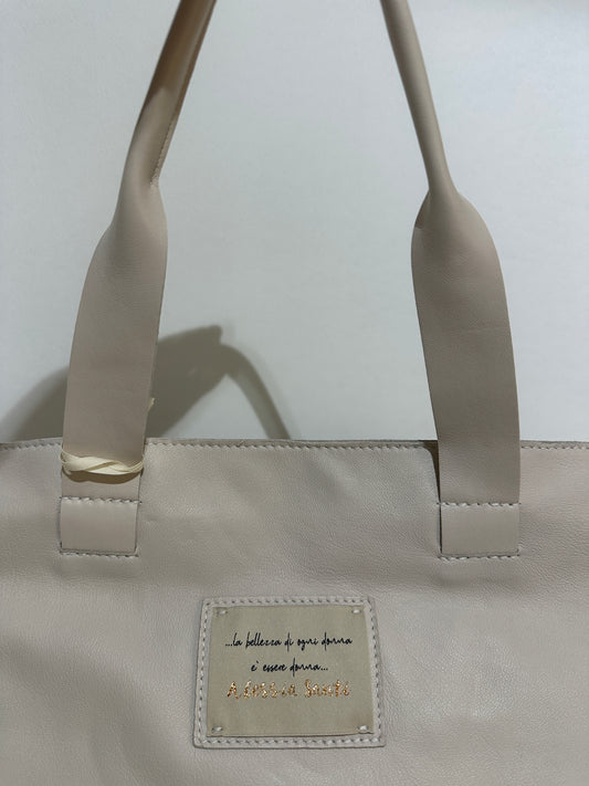 ALESSIA SANTI - Borsa in pelle, Ecru