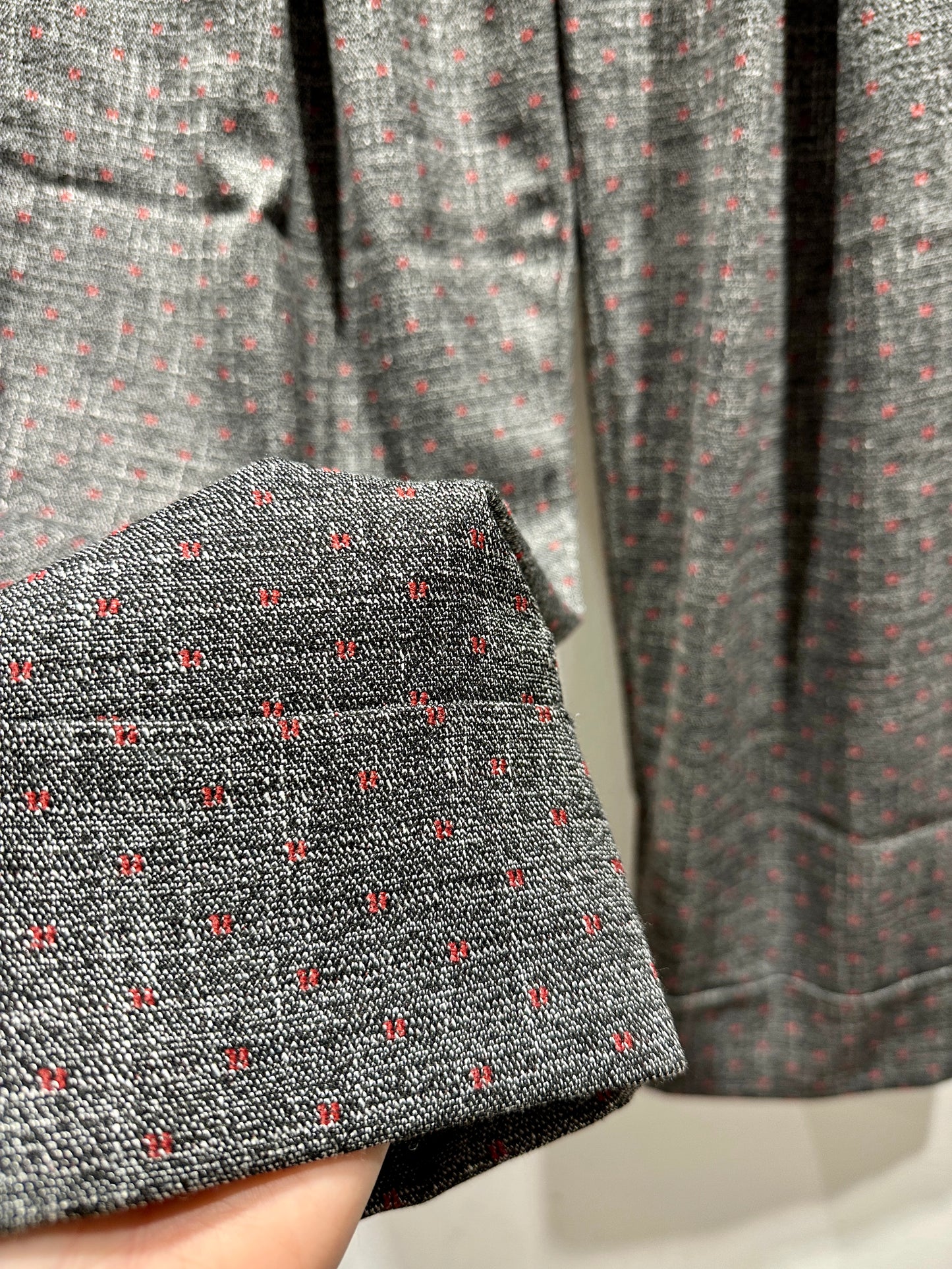 ALESSIA SANTI - Pantalone a pois rossi, Grigio