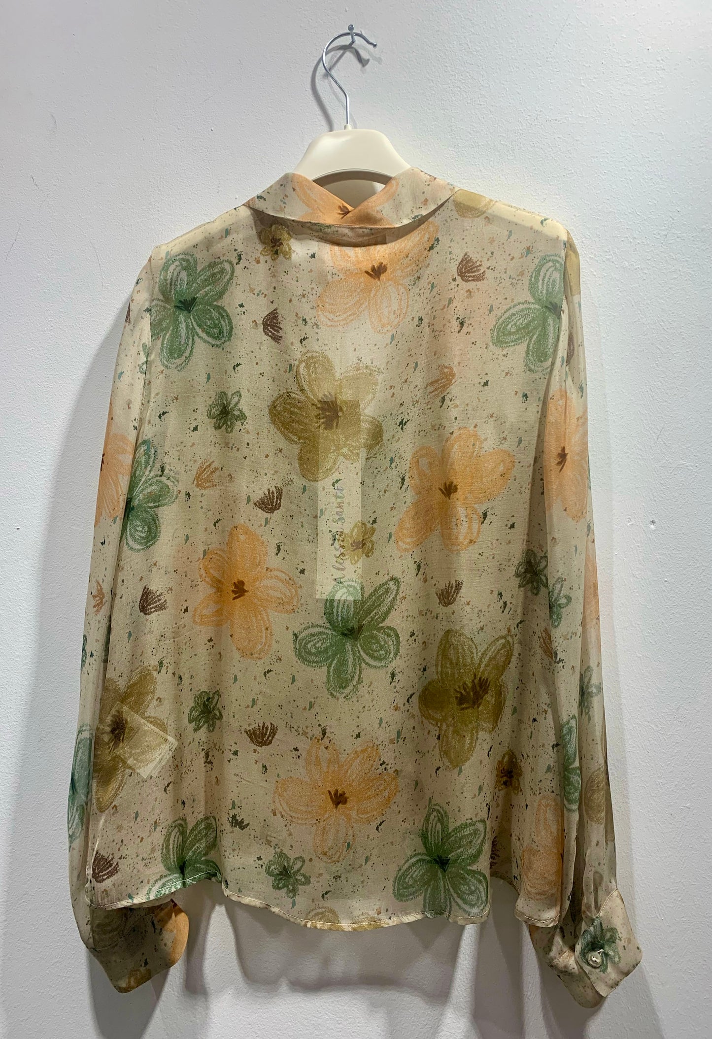 ALESSIA SANTI - Blusa fantasia floreale misto viscosa e seta, Beige
