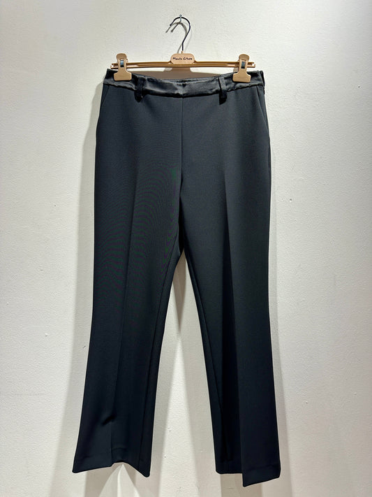 MANILA GRACE - Pantalone completo con dettagli lucidi, Nero