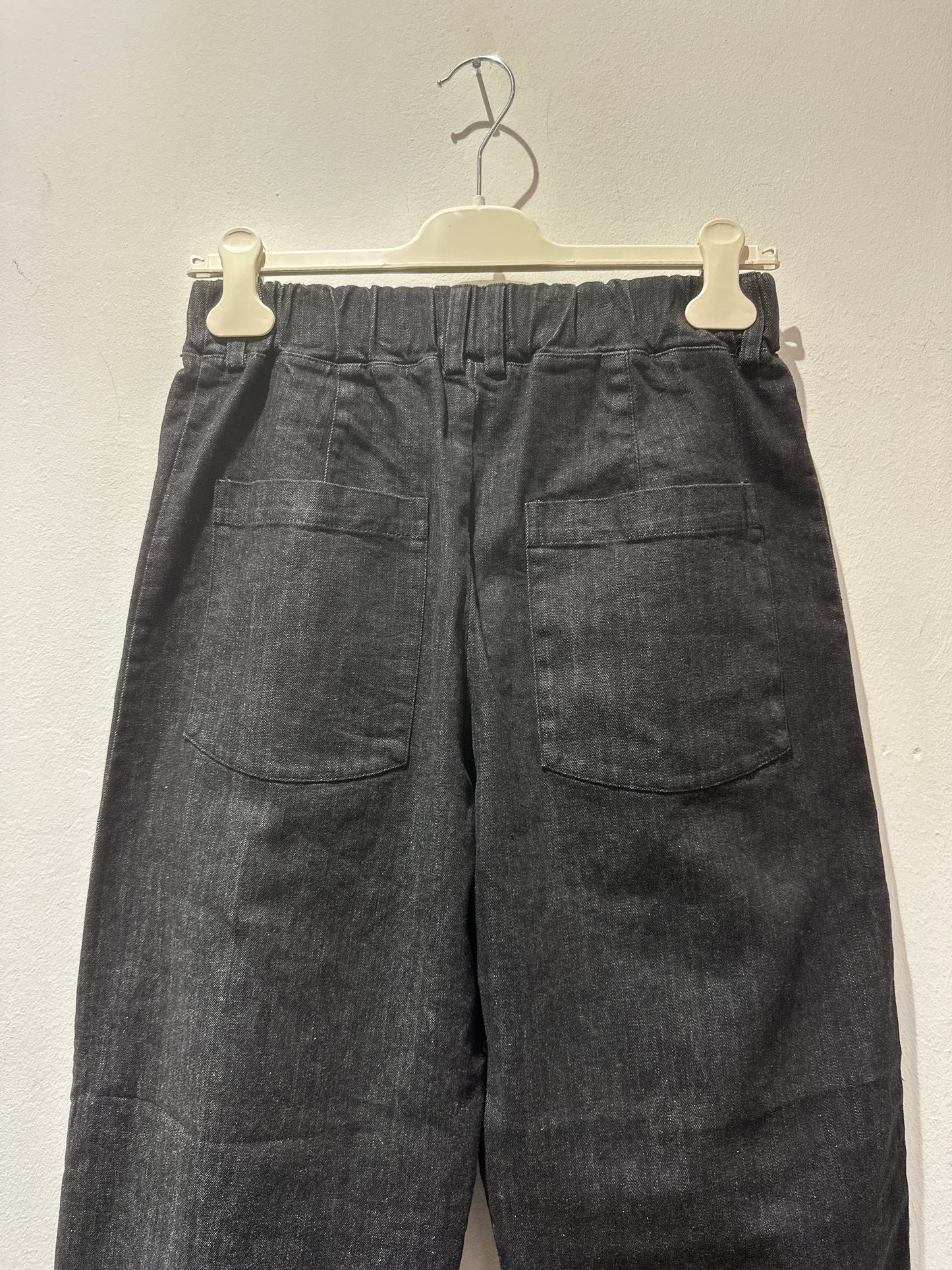 ThiPo - Pantalone denim curva, Nero