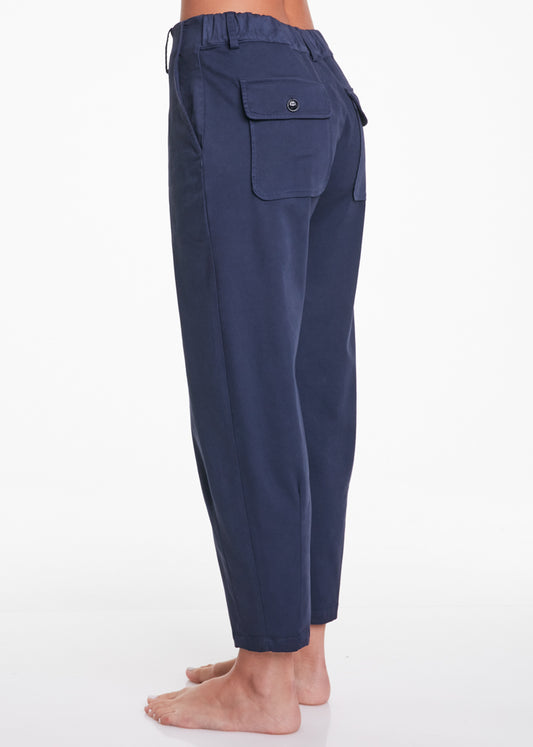 ALESSIA SANTI - Pantalone dritto in cotone, Blu