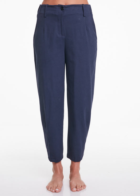 ALESSIA SANTI - Pantalone dritto in cotone, Blu