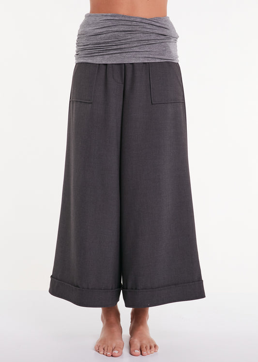 ALESSIA SANTI - Pantalone palazzo con fascia, Antracite