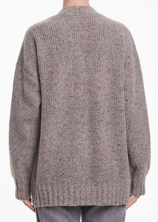 ALESSIA SANTI - Cardigan in lana con inserti, Beige