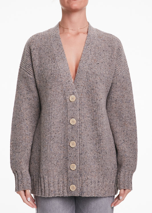 ALESSIA SANTI - Cardigan in lana con inserti, Beige