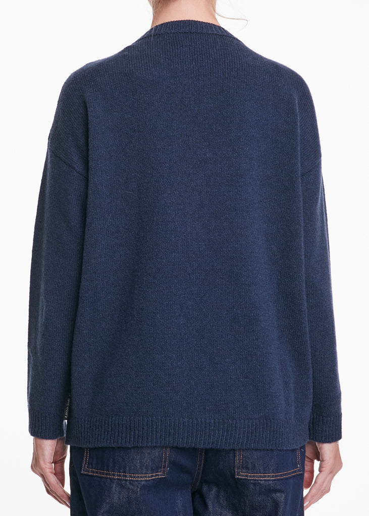 ALESSIA SANTI - Maglia misto lana e cashmere, Navy