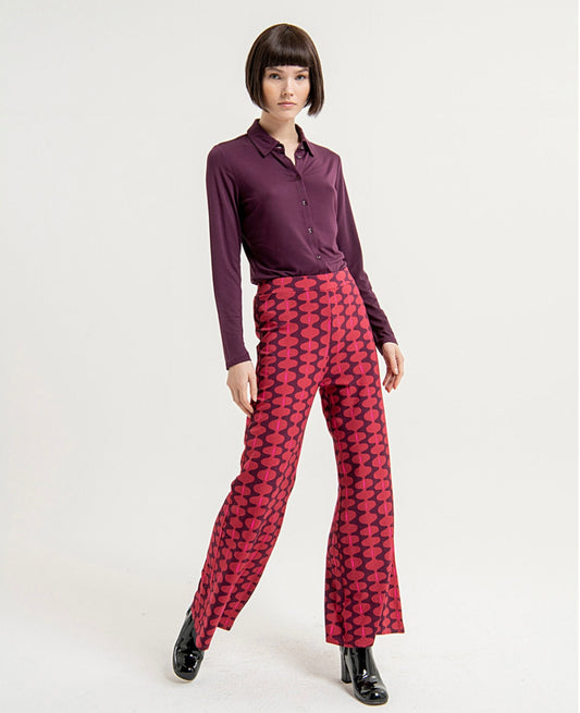SURKANA - Pantalone Flare fantasia, Maroon