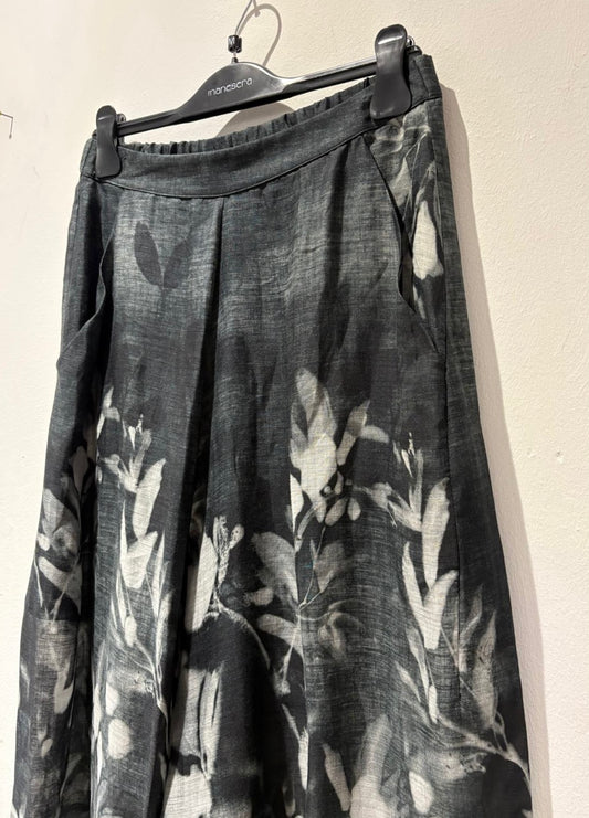 MANESERA - Pantalone stampa floreale, Nero