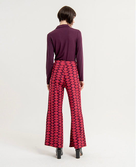 SURKANA - Pantalone Flare fantasia, Maroon