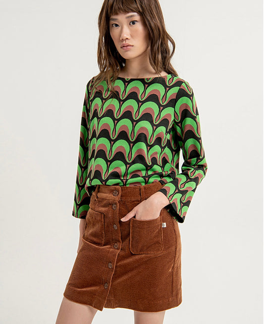 SURKANA - Gonna in velluto a coste, Marrone