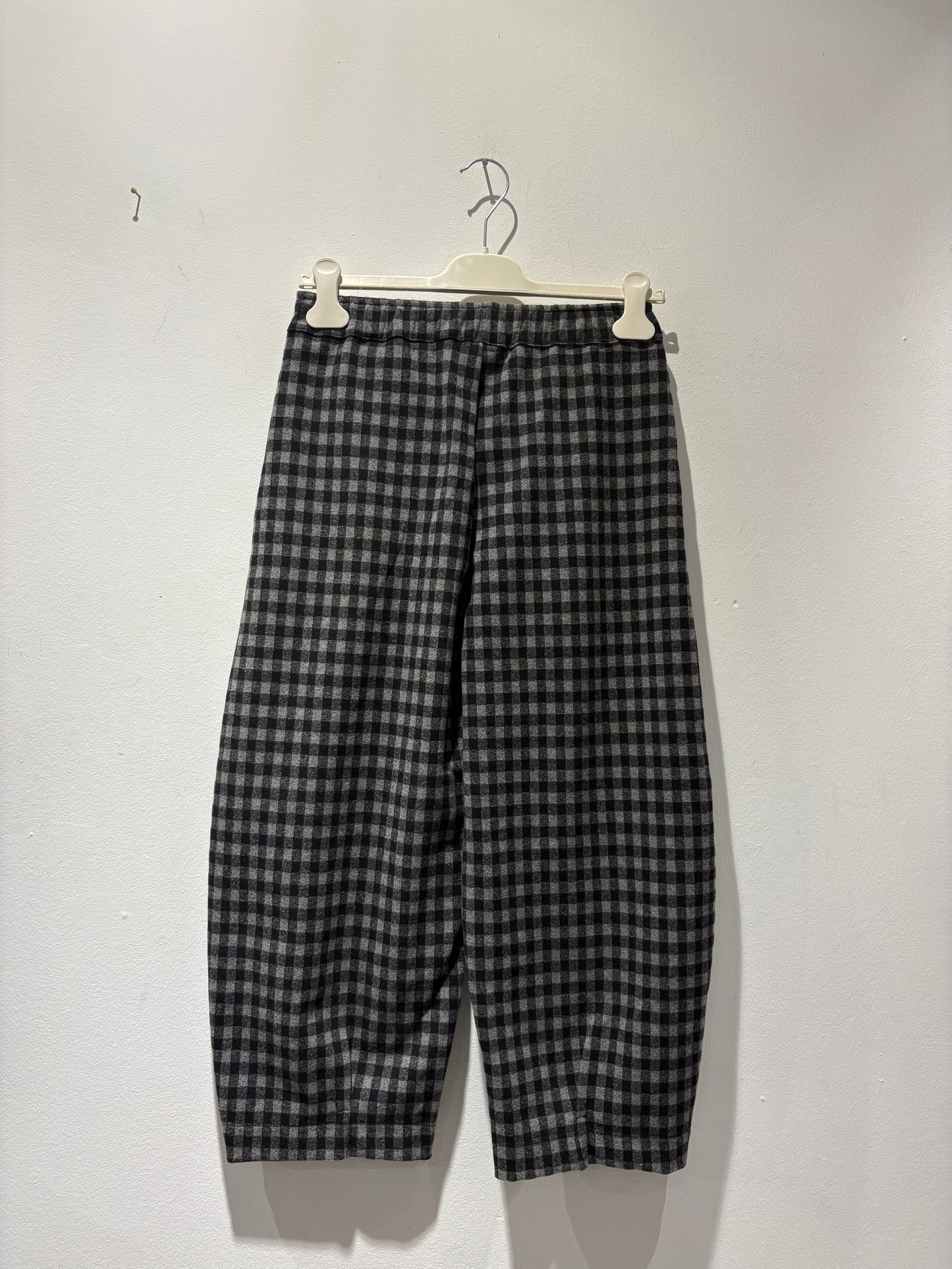 MAMA B - Pantalone Bianco JQ - quadri grigio/nero