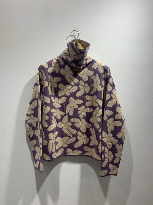 ALESSIA SANTI - Maglia stampa floreale, Lilla/Cipria