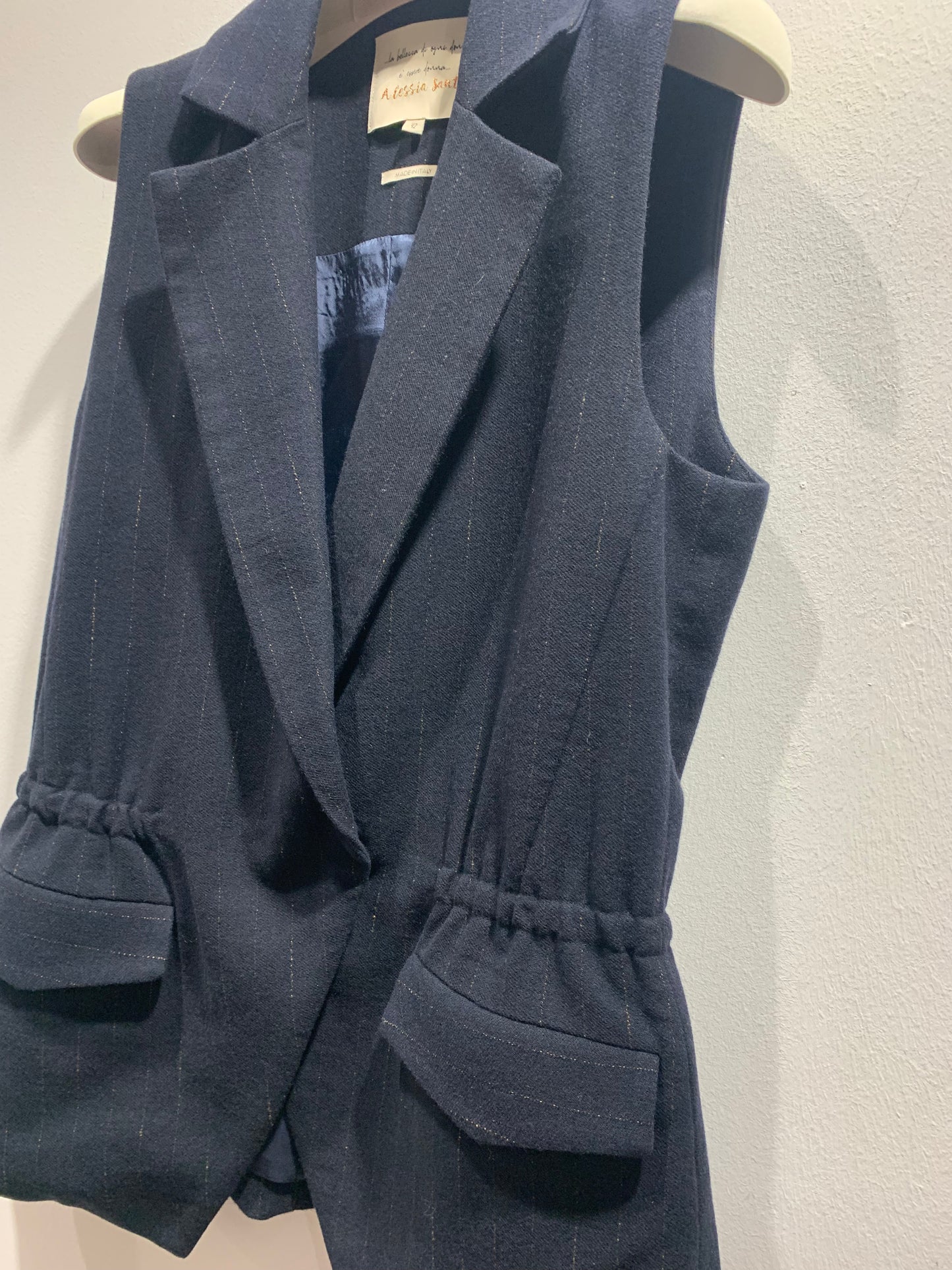 ALESSIA SANTI - Gilet gessato, Blu