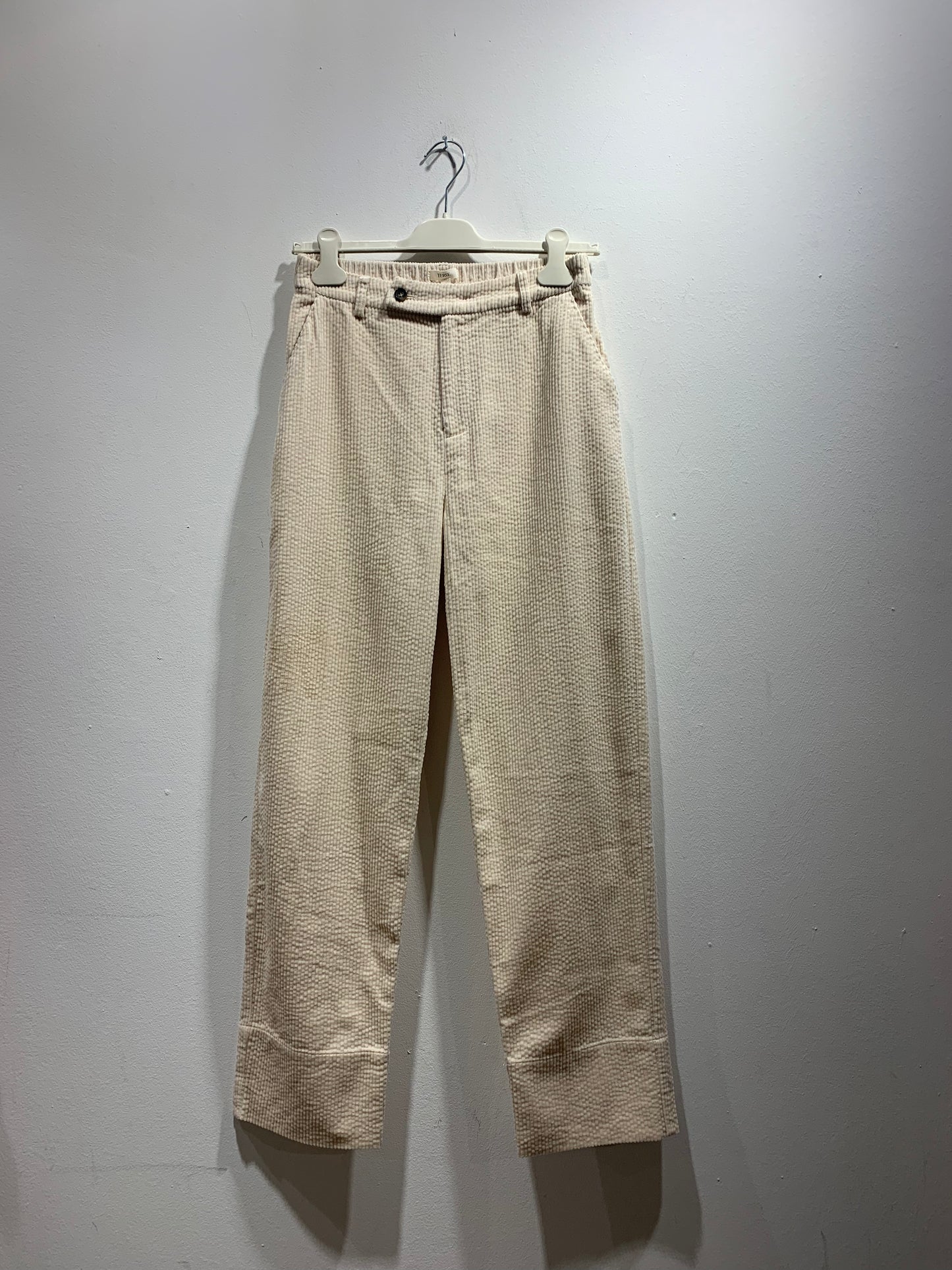 YERSE - Pantalone in velluto, Ecru