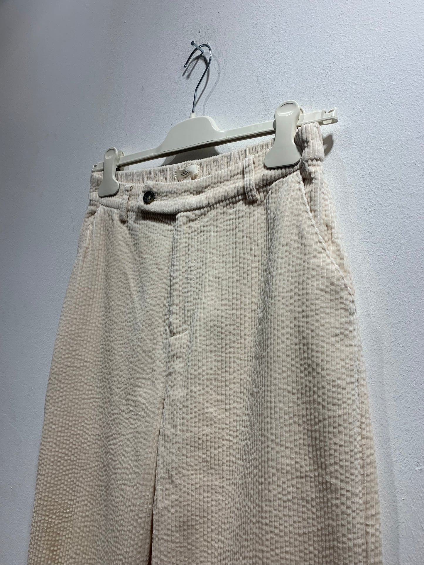 YERSE - Pantalone in velluto, Ecru