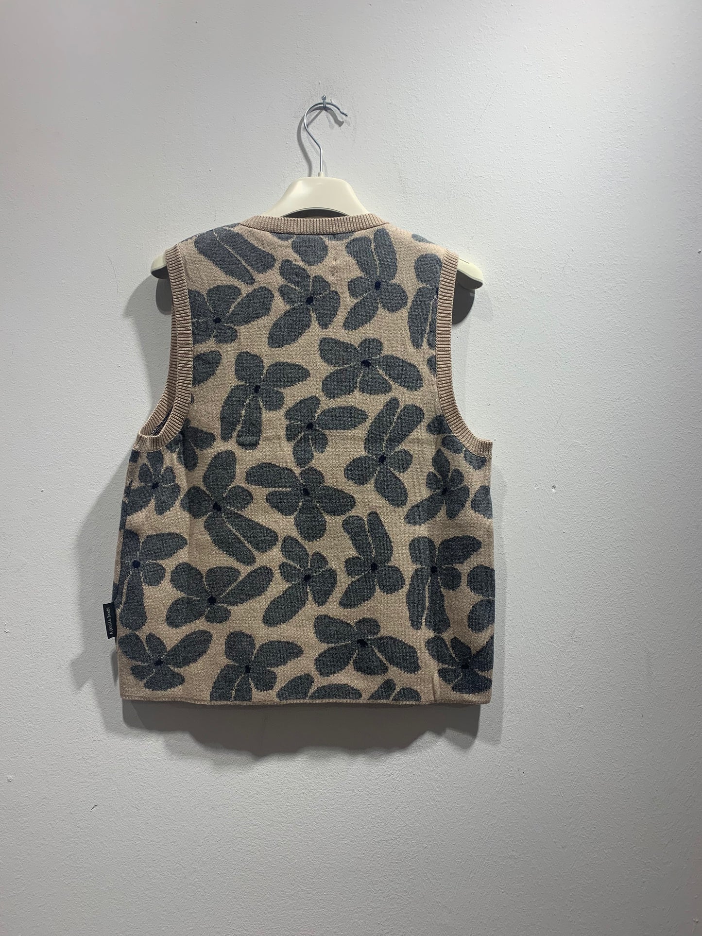 ALESSIA SANTI - Gilet stampa floreale, Grigio/Cipria