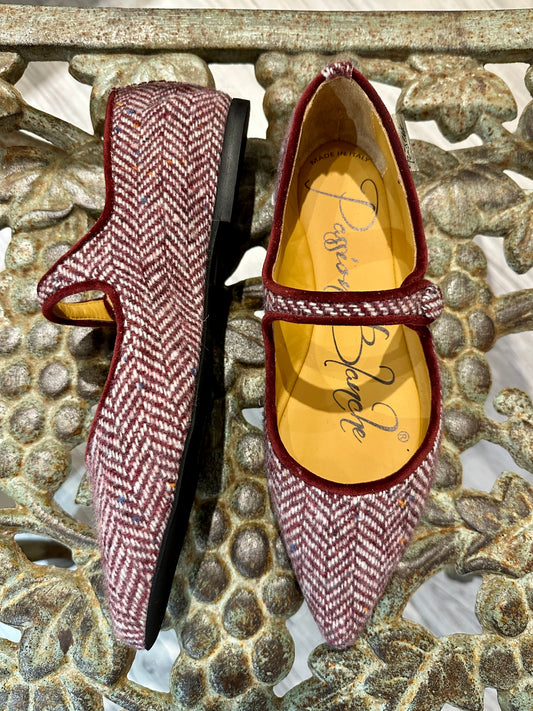 PASSION BLANCHE - Ballerina Sophia Tweed Bordeaux