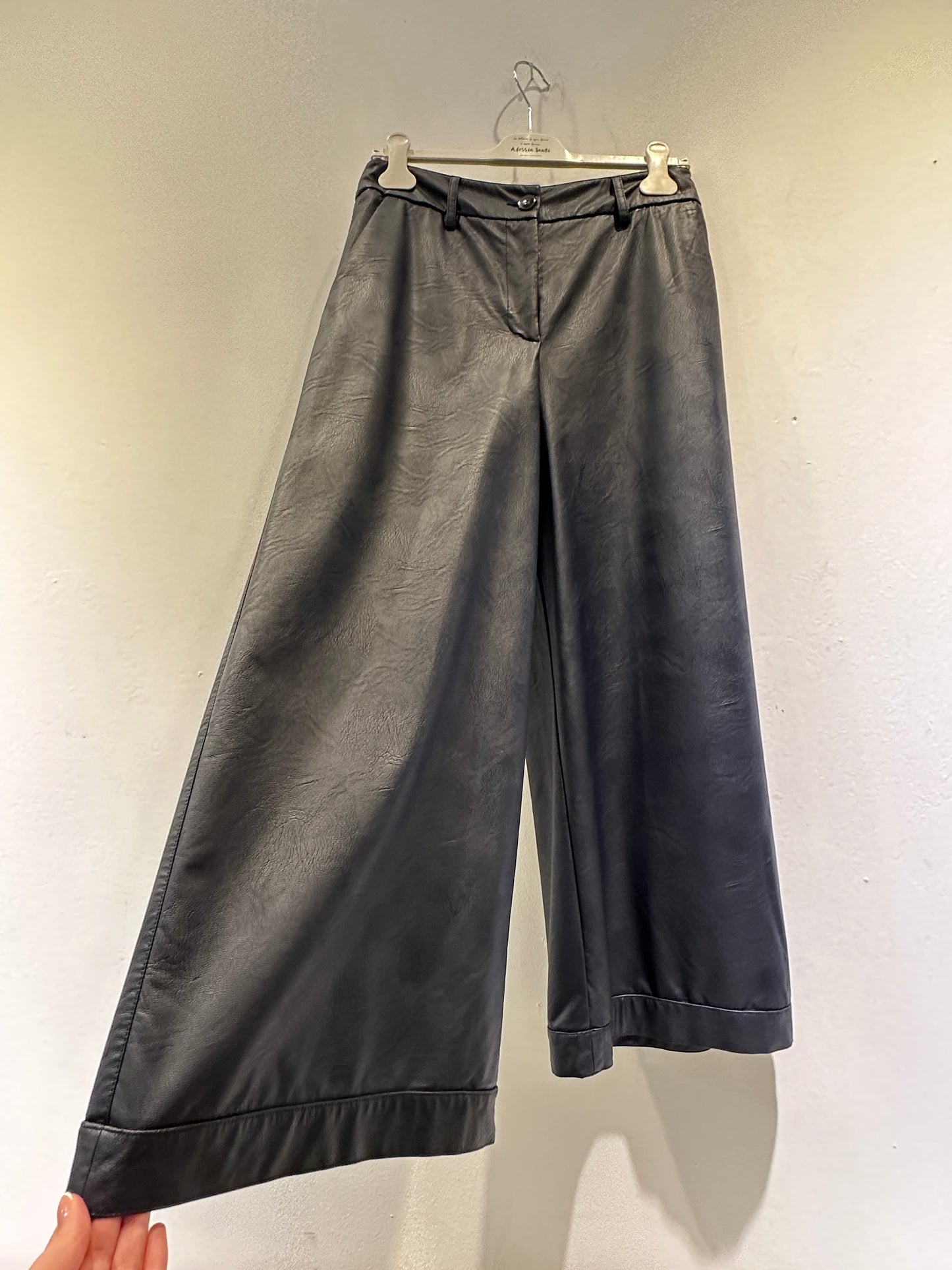 ALESSIA SANTI - Pantalone ecopelle, Blu