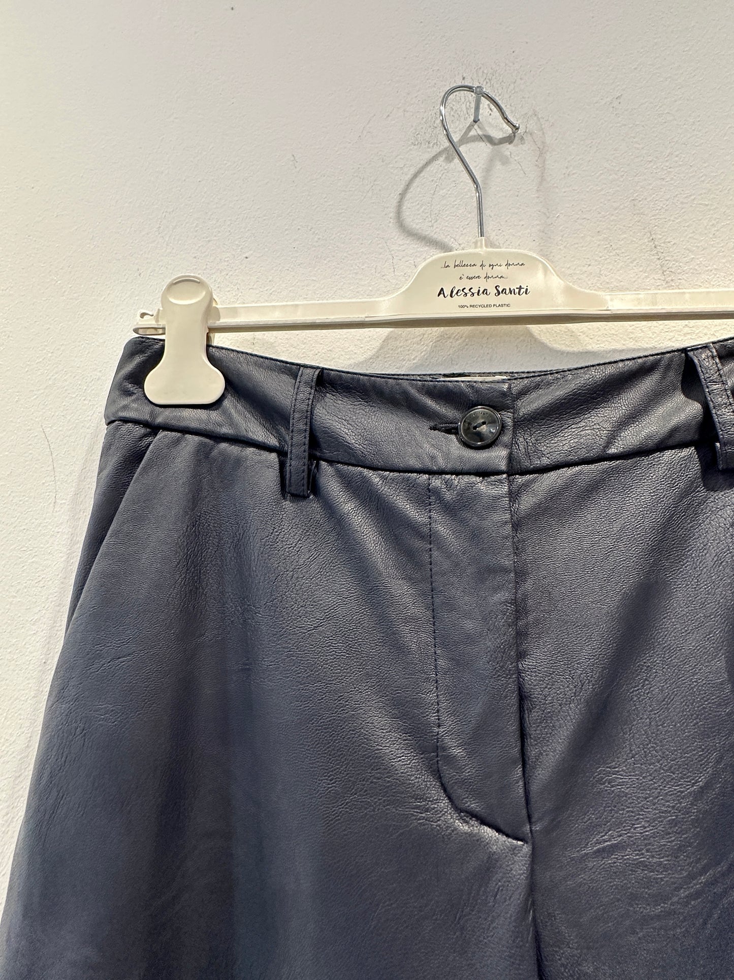 ALESSIA SANTI - Pantalone ecopelle, Blu