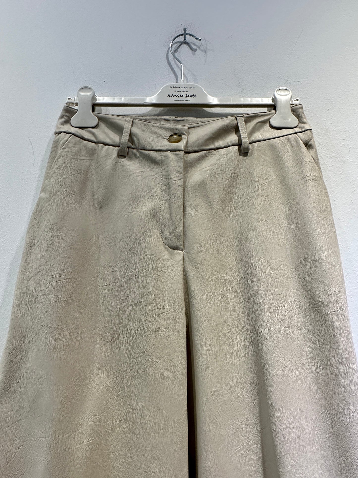 ALESSIA SANTI - Pantalone ecopelle, Crema