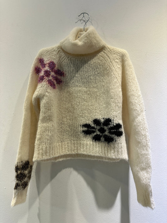 ALESSIA SANTI - Maglia con inserti lurex, Crema