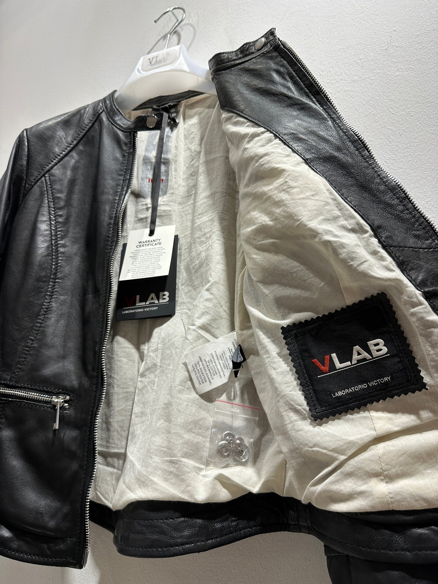 VLAB - Giacca biker vera pelle