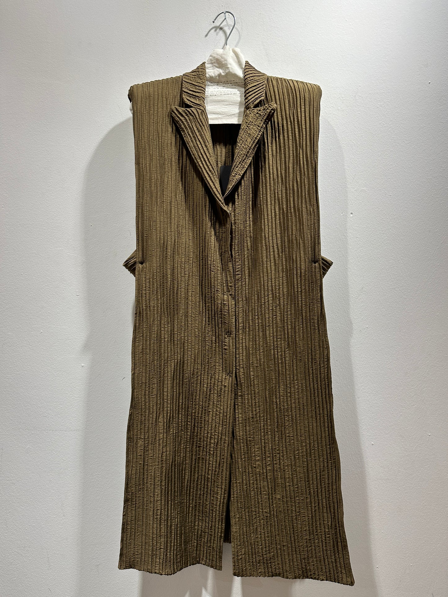 TADASHI - Gilet lungo aperto sui lati, Verde