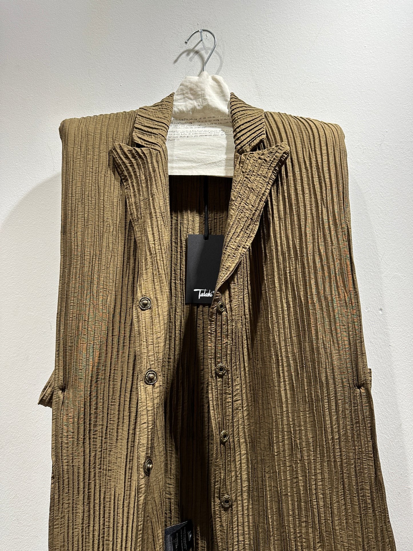 TADASHI - Gilet lungo aperto sui lati, Verde