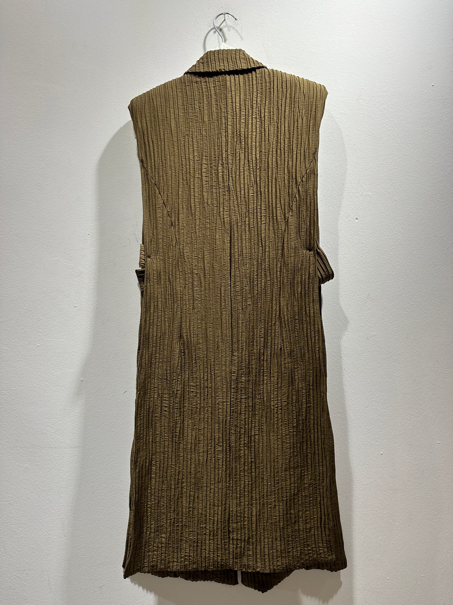 TADASHI - Gilet lungo aperto sui lati, Verde