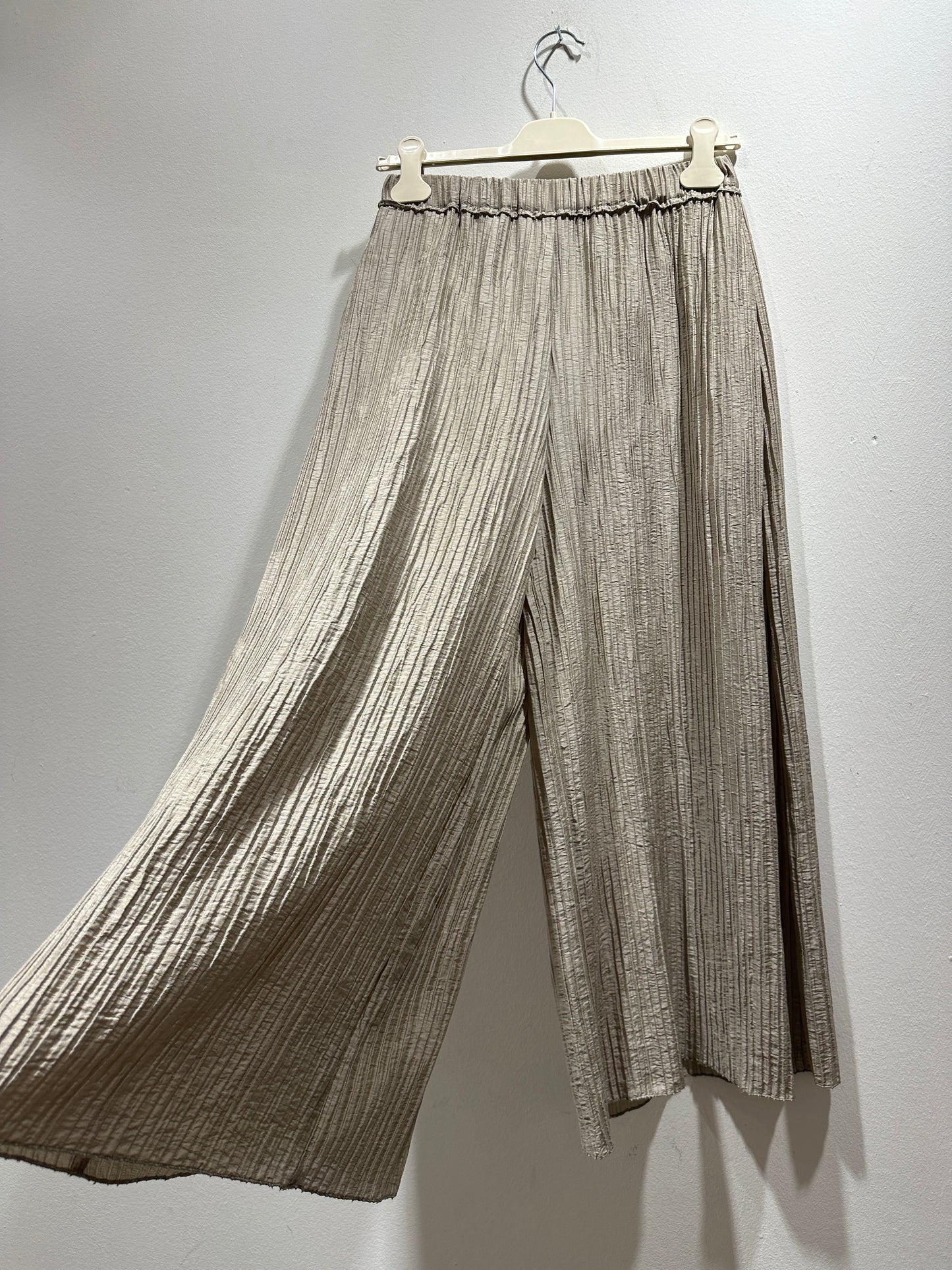 TADASHI - Pantalone nervature a palazzo, Champagne