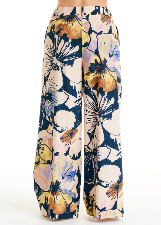 ALESSIA SANTI - Pantalone fantasia floreale, Blu