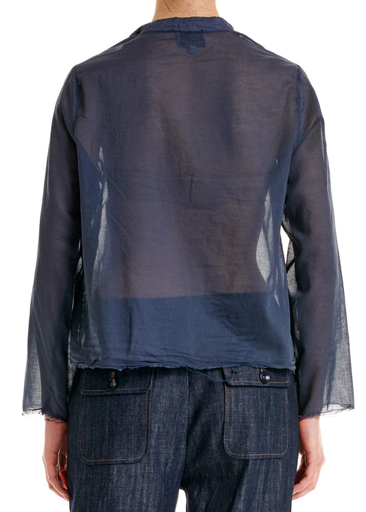 ALESSIA SANTI - Blusa trasparente, Blu
