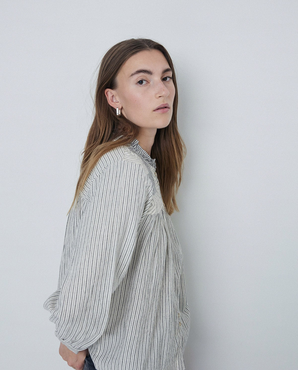 YERSE - Camicia fantasia, Ecru